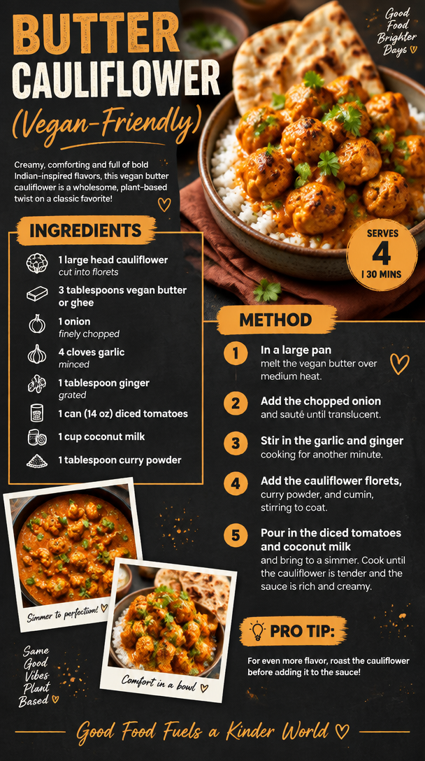 Butter Cauliflower (Vegan-Friendly)