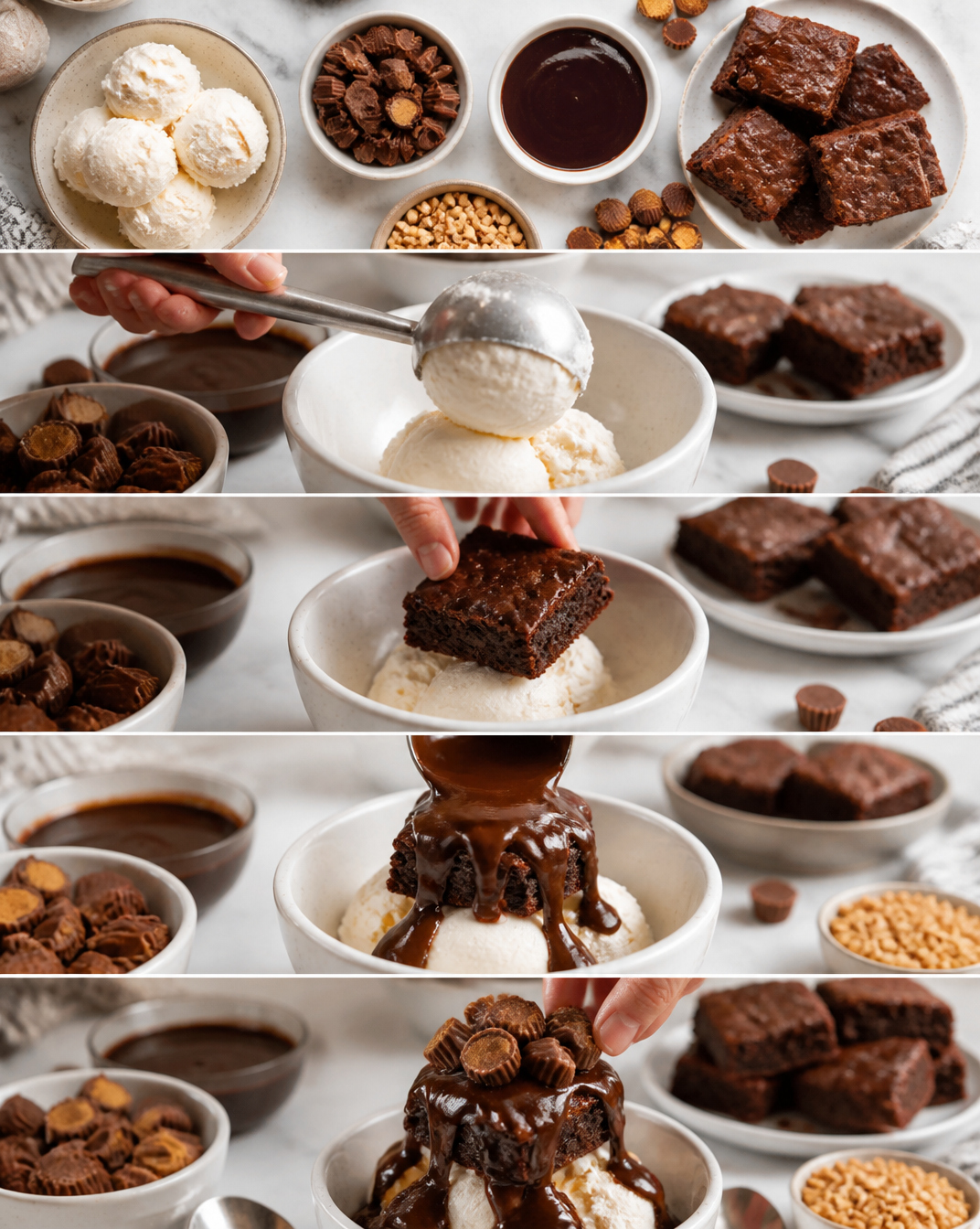 The Ultimate Chocolate Peanut Butter Brownie Sundae