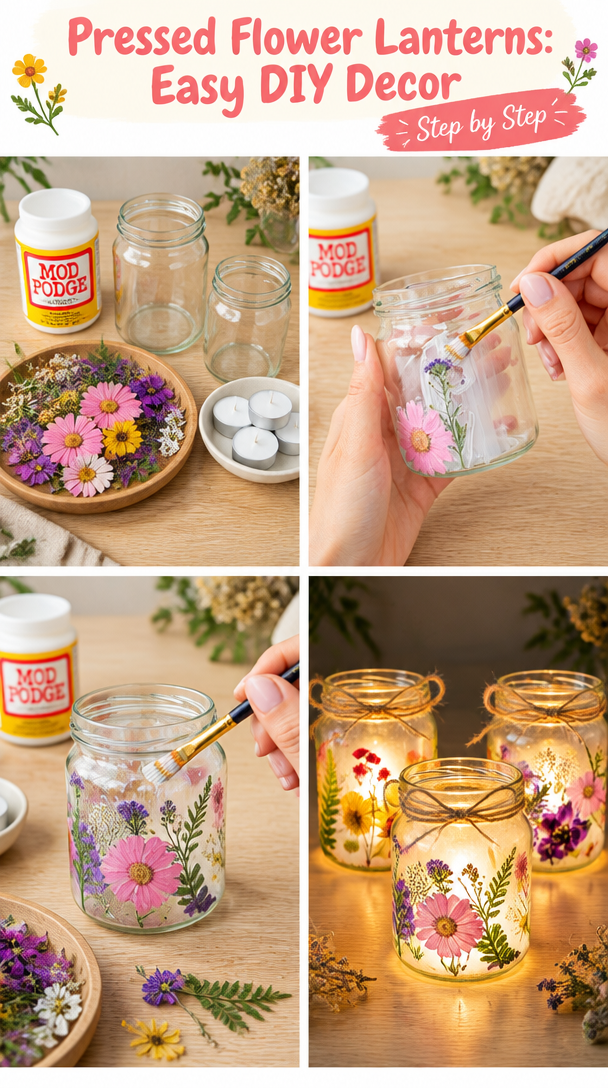 Pressed Flower Lanterns