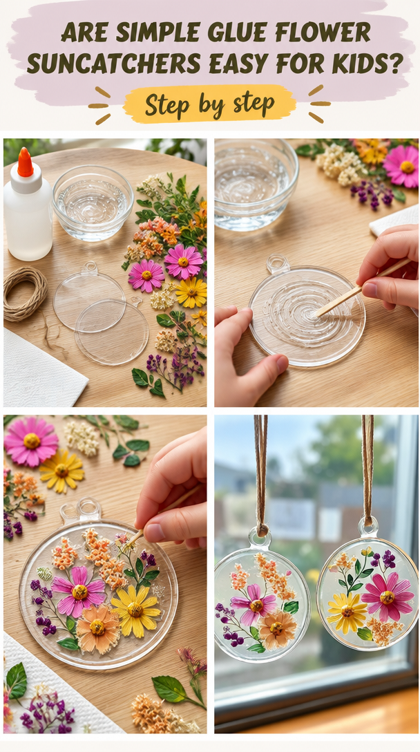 Are Simple Glue Flower Suncatchers Easy For Kids?