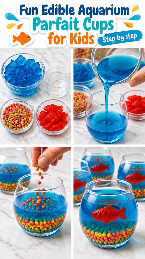 Create Fun Edible Aquarium Parfait Cups with Kids: A Simple Recipe