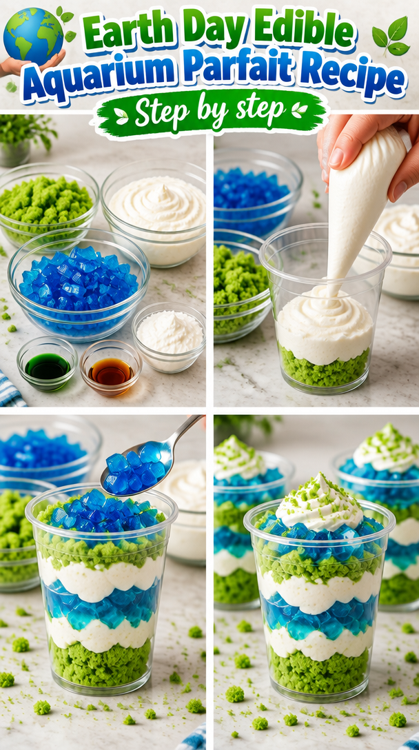 Earth Day Parfaits: Edible Aquarium Parfait Recipe for Kids' Fun Crafts