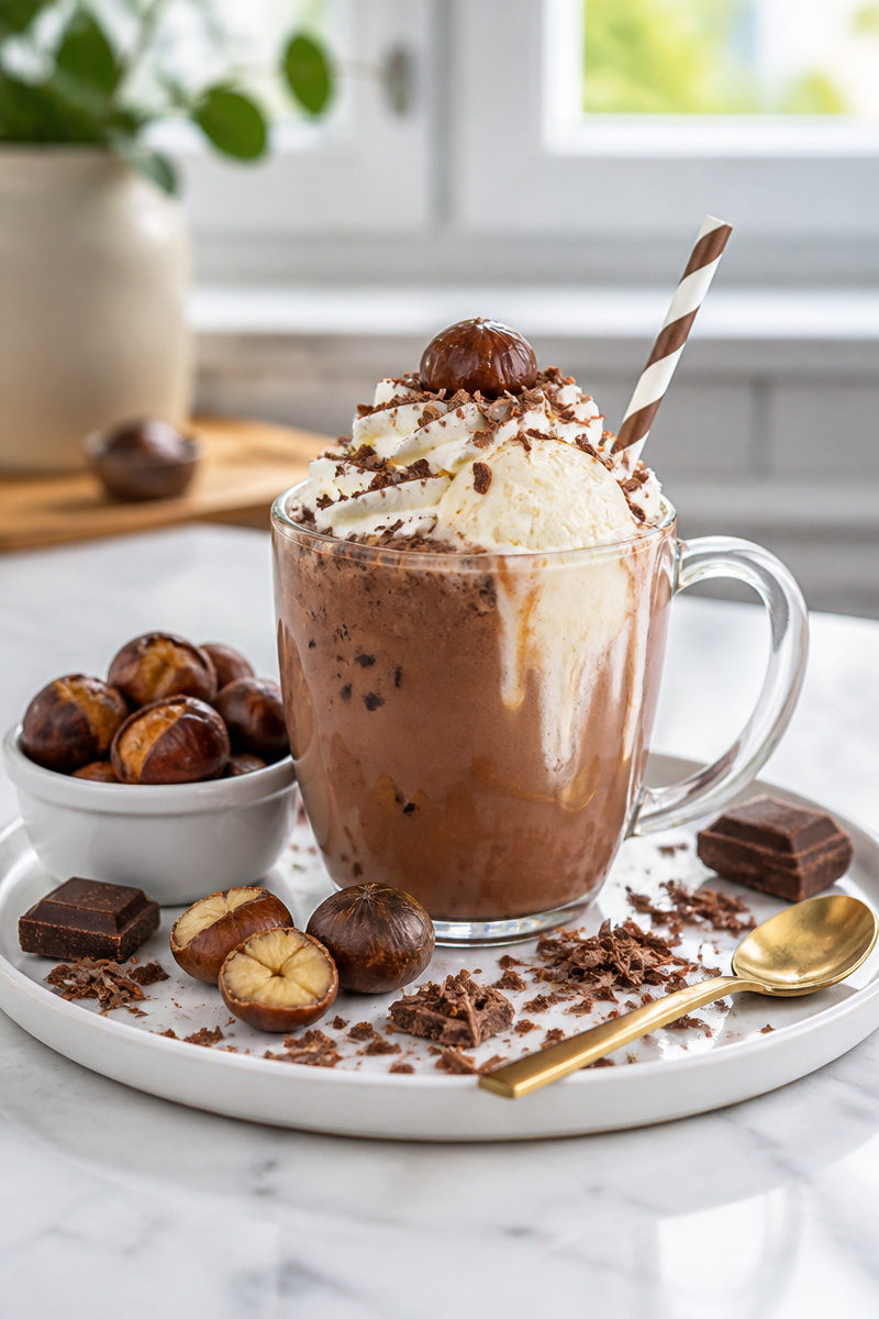 Roasted Chestnut Hot Chocolate Float