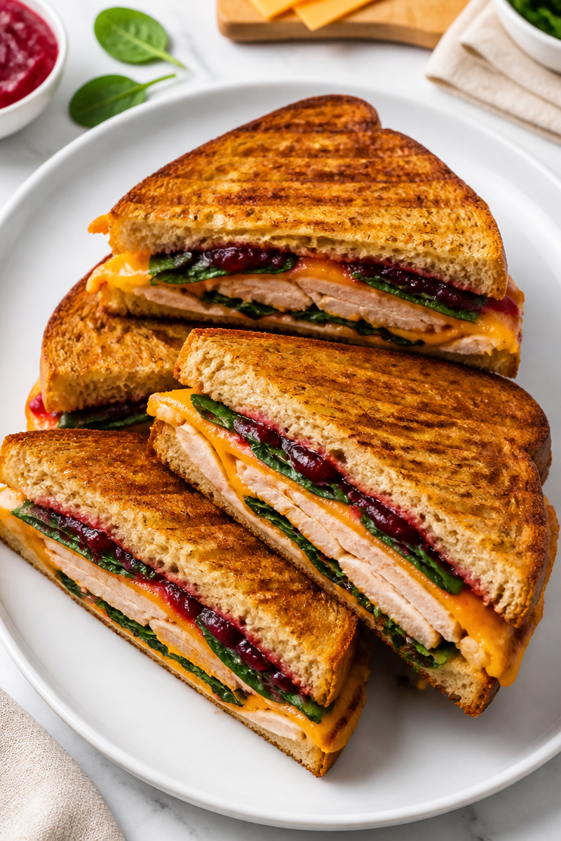 Leftover Turkey Panini Grilled Cheese