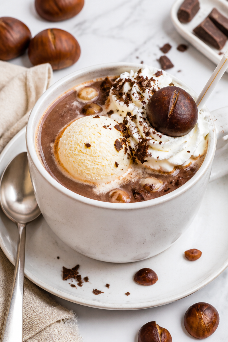 Roasted Chestnut Hot Chocolate Float
