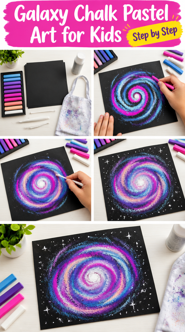 Awesome Galaxy Chalk Pastel Art Project for Kids