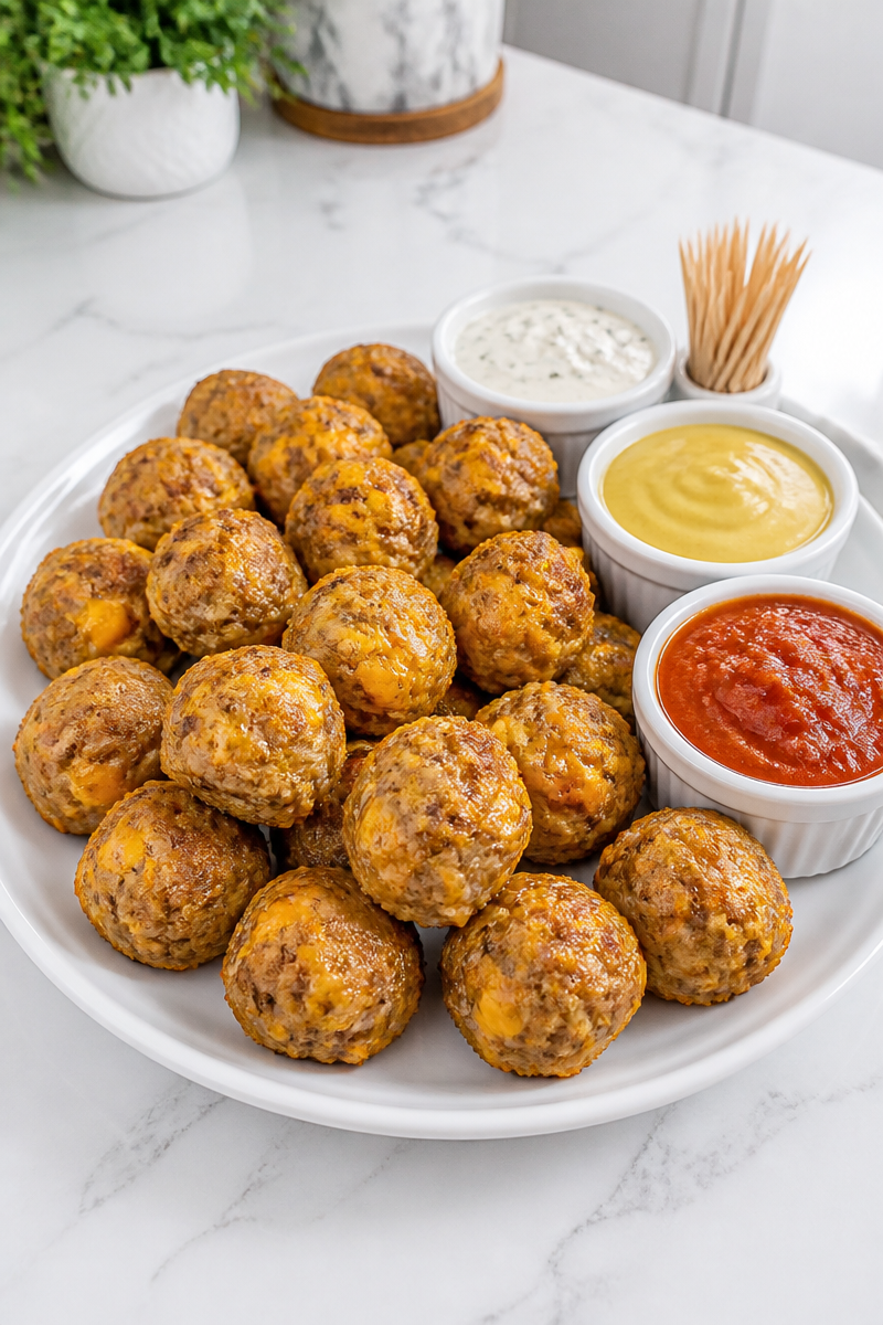 Cheesy Sausage Ball Appetizer Bite