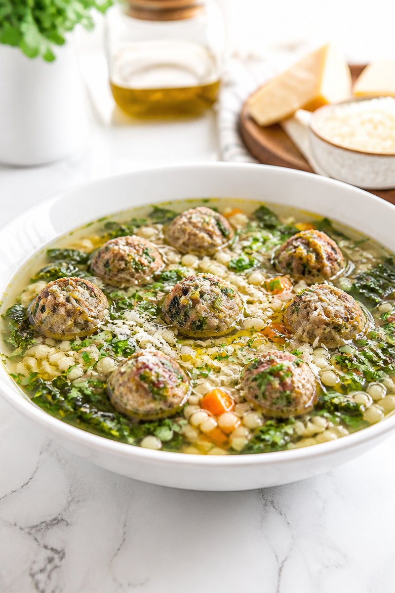 Easy Italian Wedding Soup Bowl