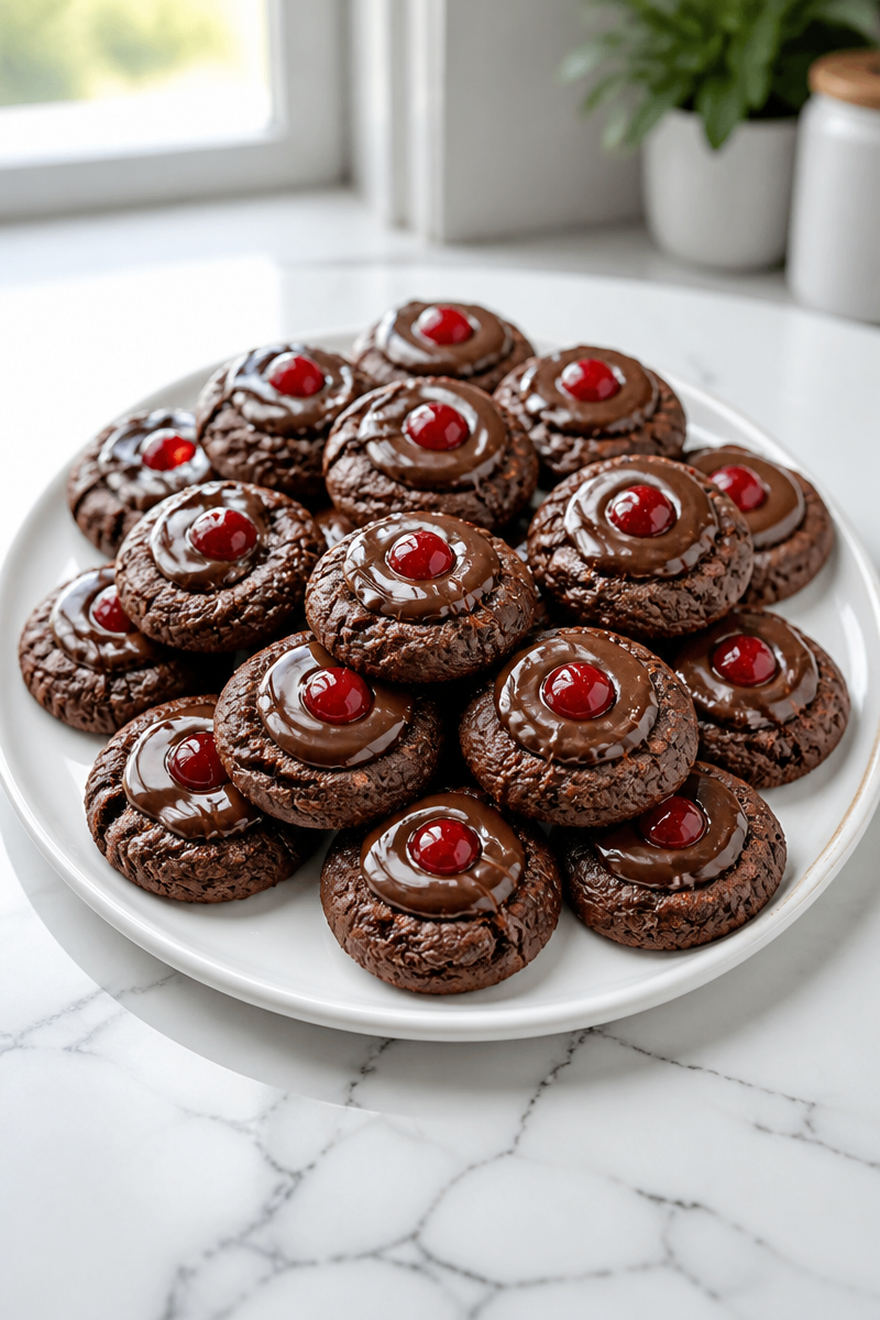 Chocolate Covered Cherry Cookie Bite
