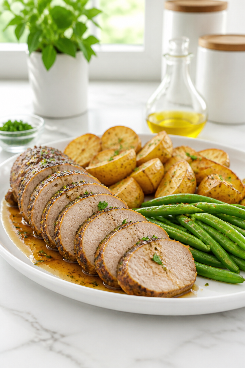 Garlic Herb Roasted Pork Tenderloin