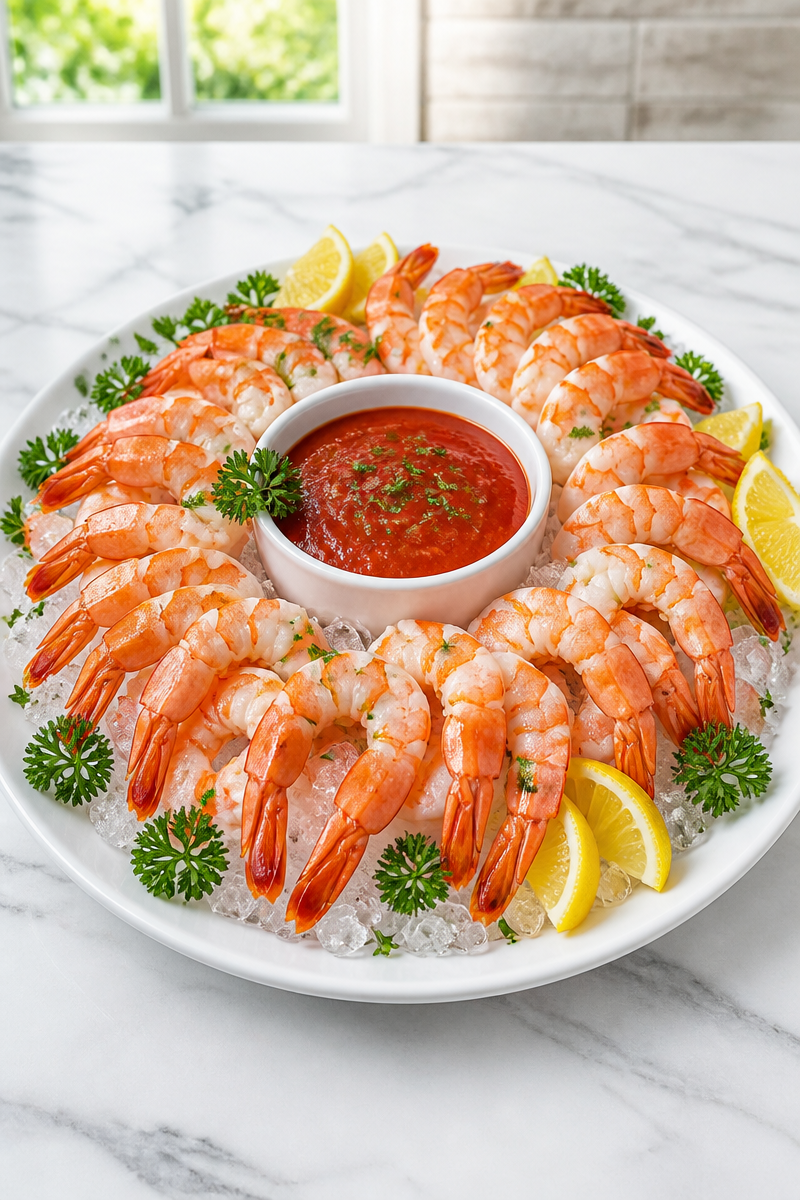 Classic Christmas Shrimp Cocktail Platter