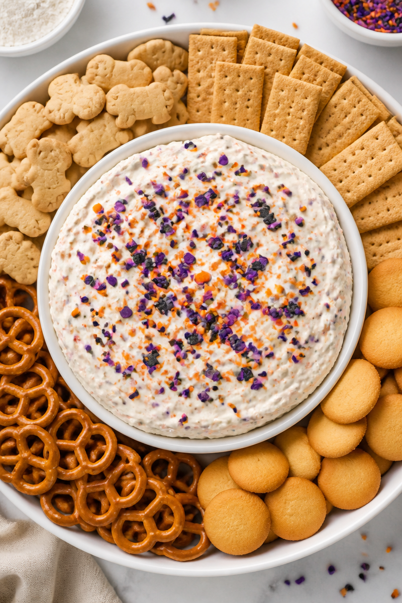 Halloween Cake Batter Dip Dessert