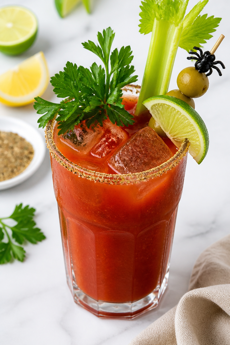 Spicy Bloody Mary Halloween Cocktail
