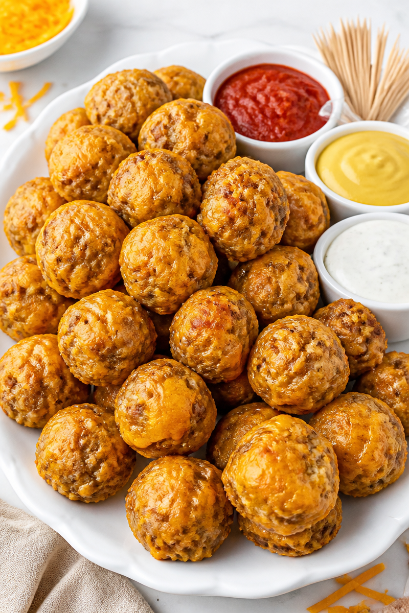 Cheesy Sausage Ball Appetizer Bite