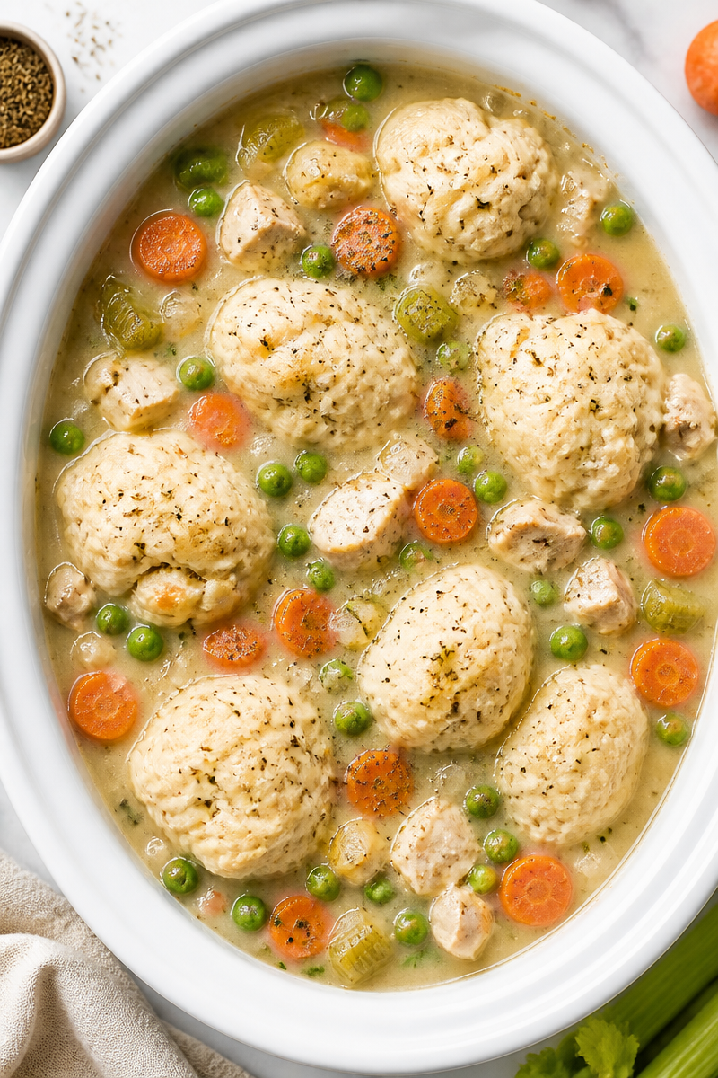Slow Cooker Chicken And Dumplings