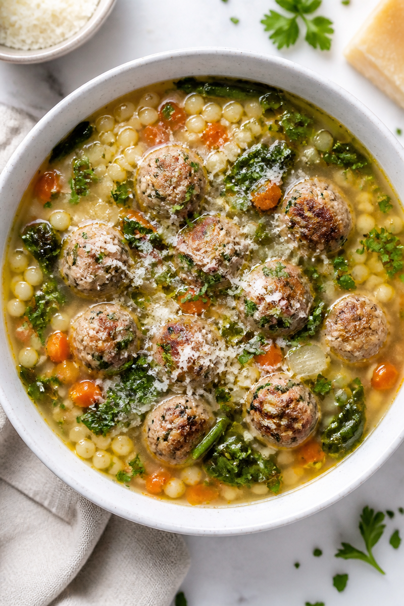 Easy Italian Wedding Soup Bowl