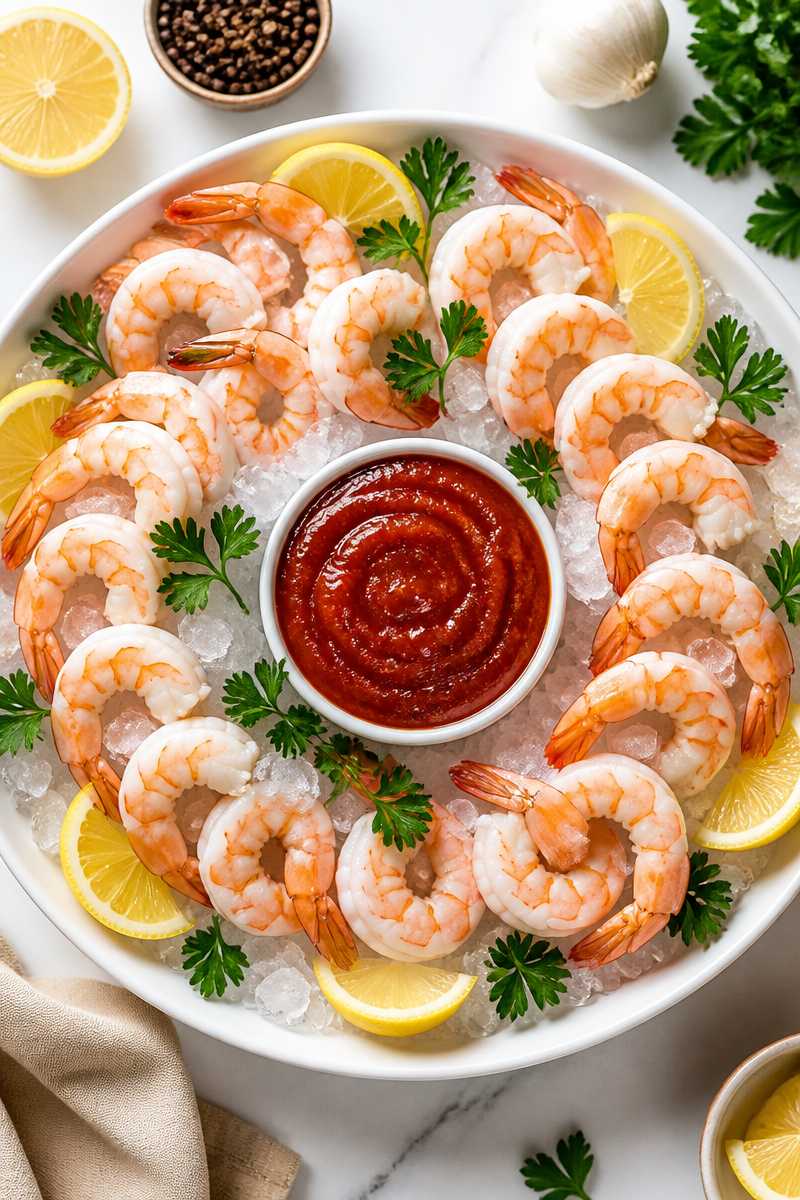 Classic Christmas Shrimp Cocktail Platter