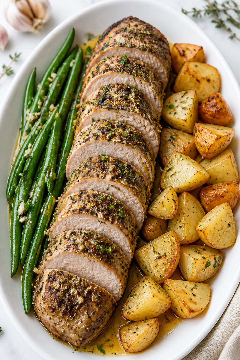 Garlic Herb Roasted Pork Tenderloin