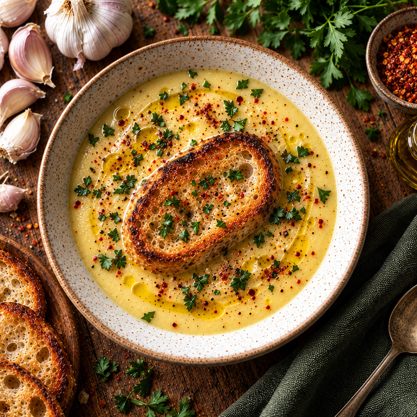 Garlic Soup Velouté (French Country Recipe)