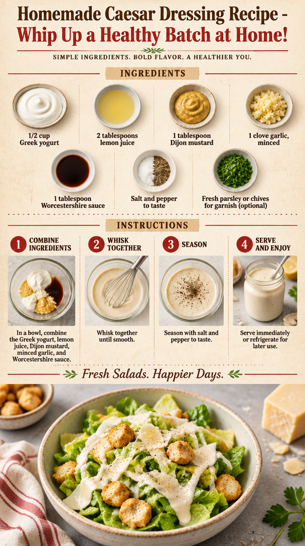 Homemade Caesar Dressing Recipe - Whip Up a Healthy Batch at Home! | Caesar Dressing Substitute, DIY Healthy Caesar Salad Dressing, Wrap Dressing