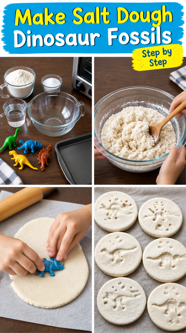 How to Make Salt Dough Dinosaur Fossils | Mombrite