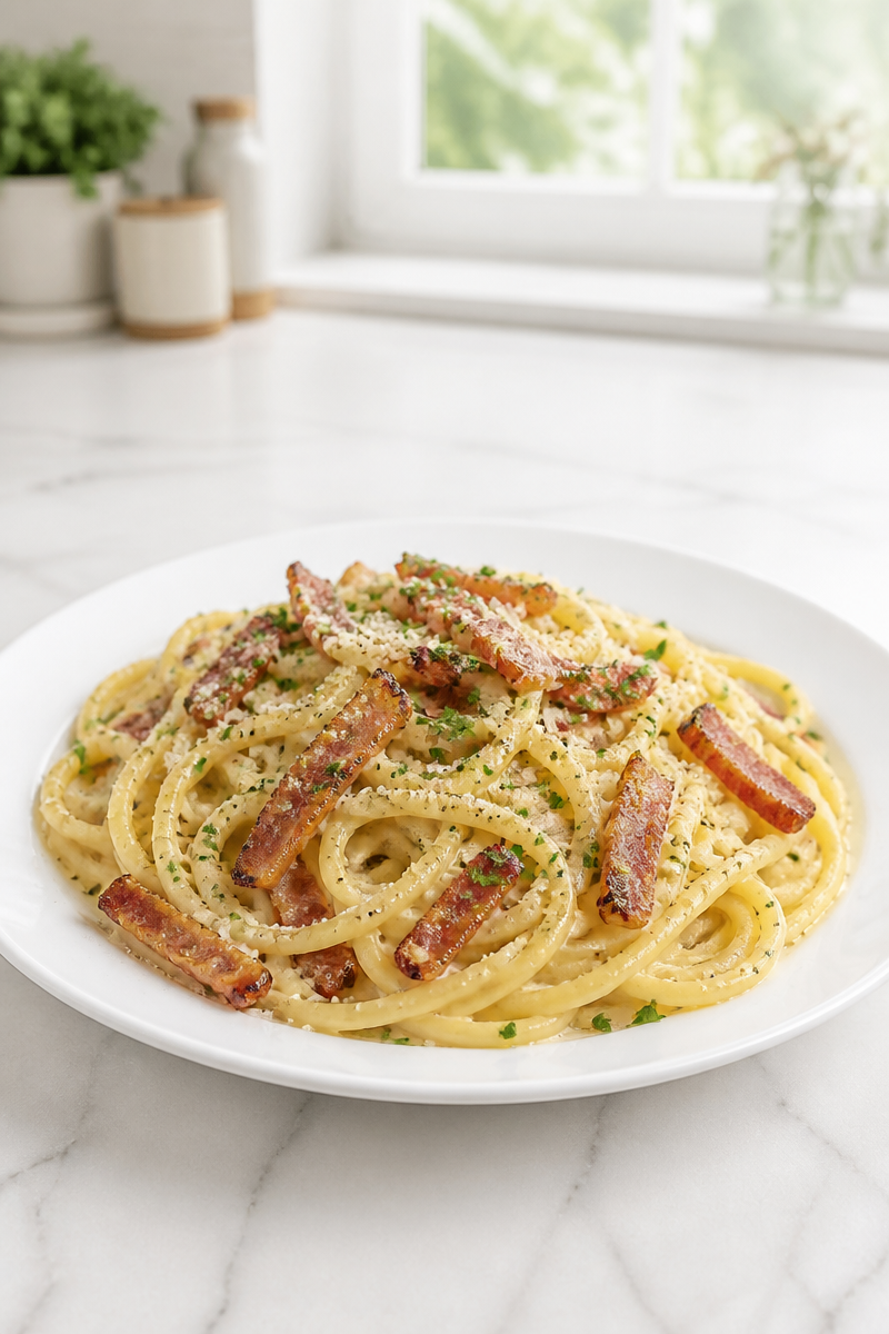 Easy Classic Spaghetti Carbonara Dinner