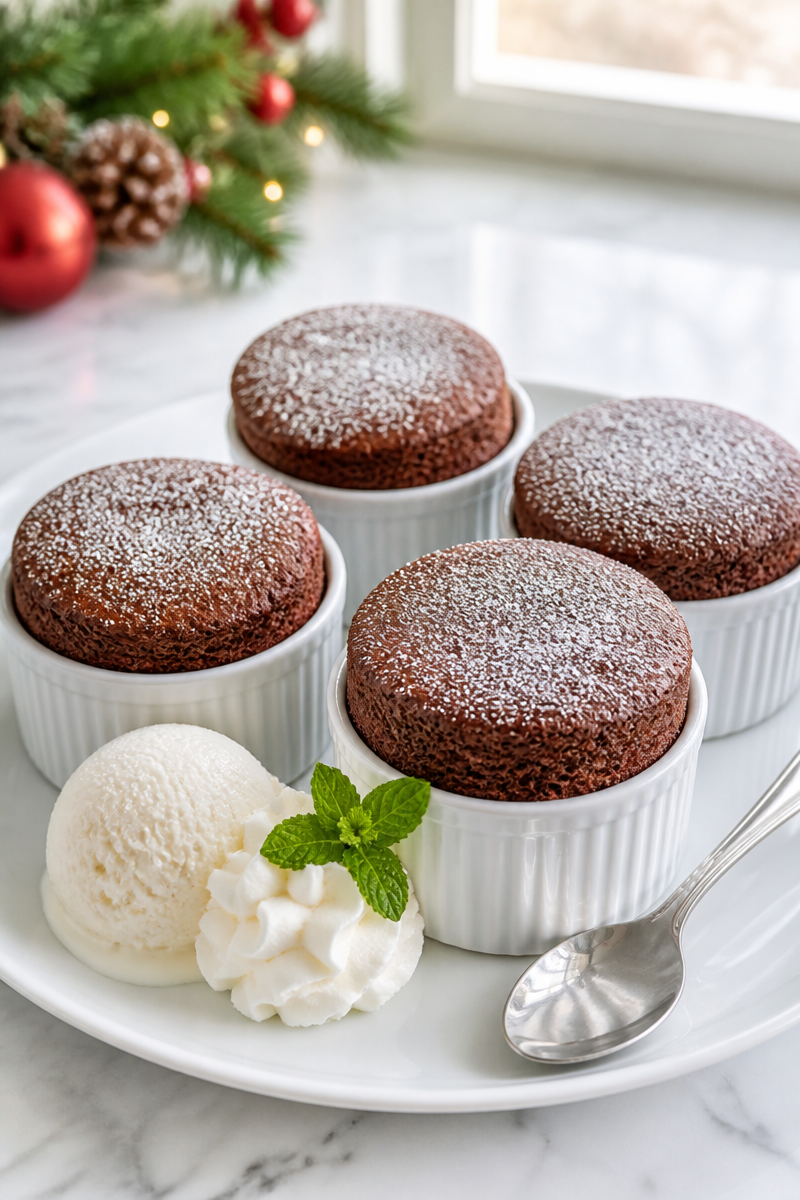 Classic Chocolate Souffle Holiday Dessert