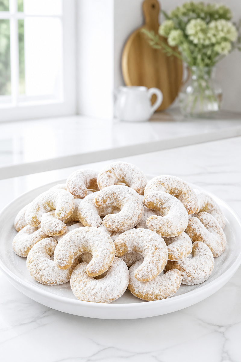 Classic Austrian Vanillekipferl Christmas Cookie