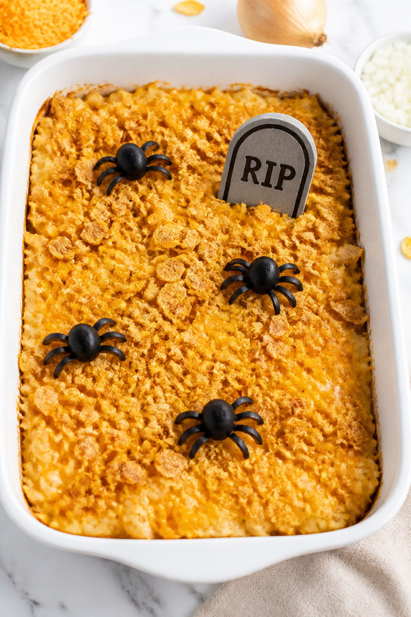 Easy Halloween Funeral Potato Casserole