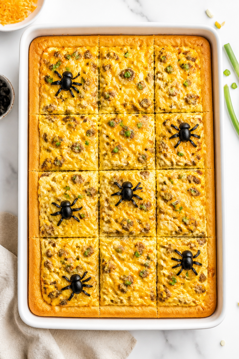 Easy Halloween Breakfast Pizza Square