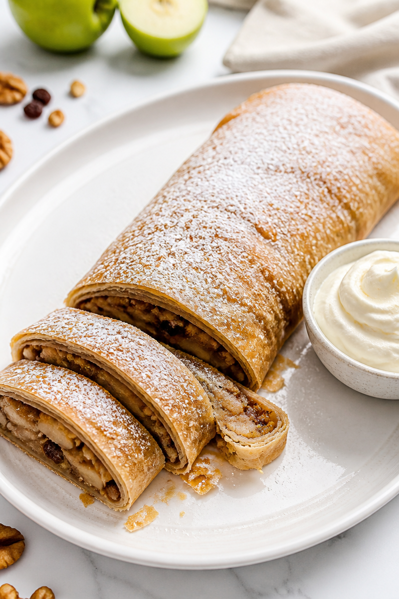 Classic Old Fashioned Apple Strudel Dessert
