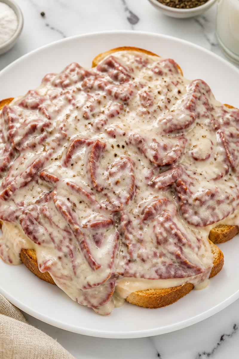 Easy Creamed Chipped Beef Toast