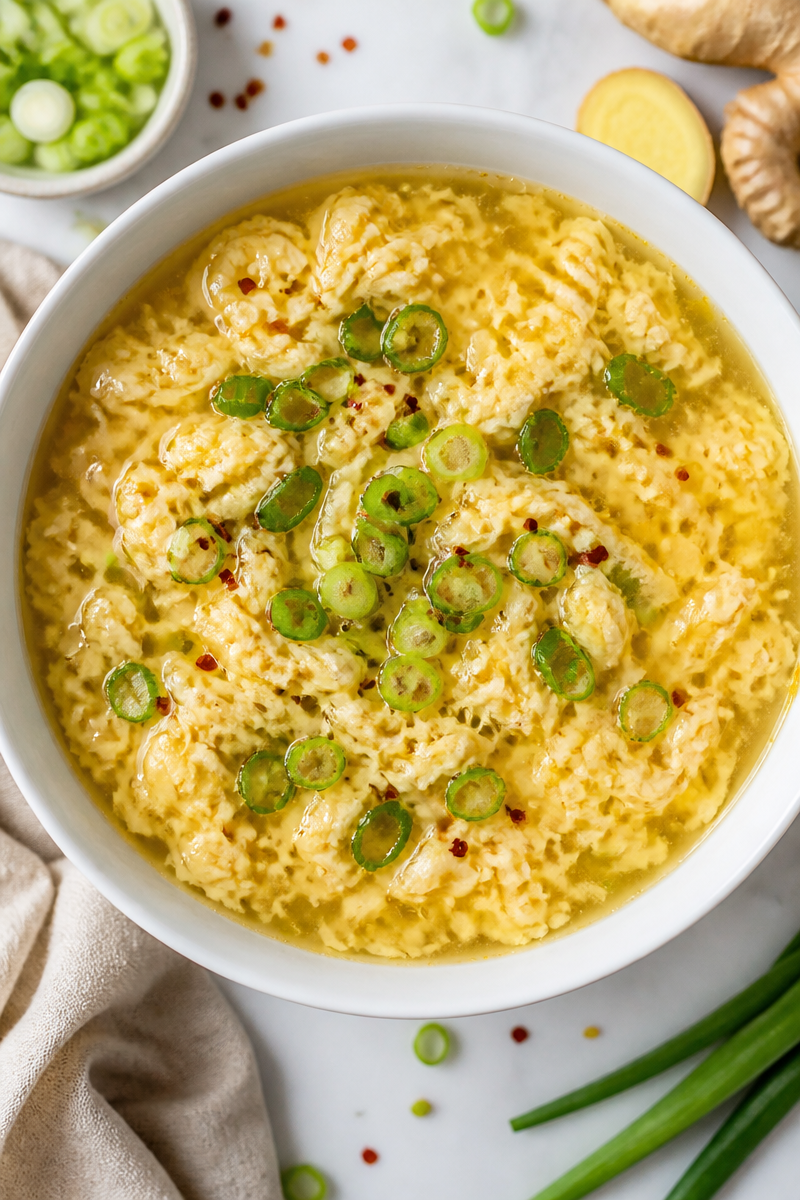 Easy Homemade Egg Drop Soup Bowl