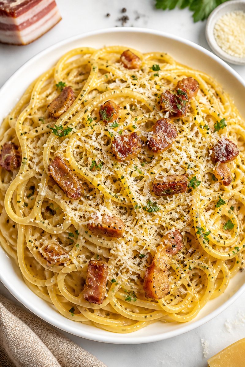 Easy Classic Spaghetti Carbonara Dinner