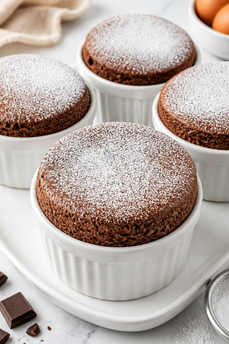 Classic Chocolate Souffle Holiday Dessert