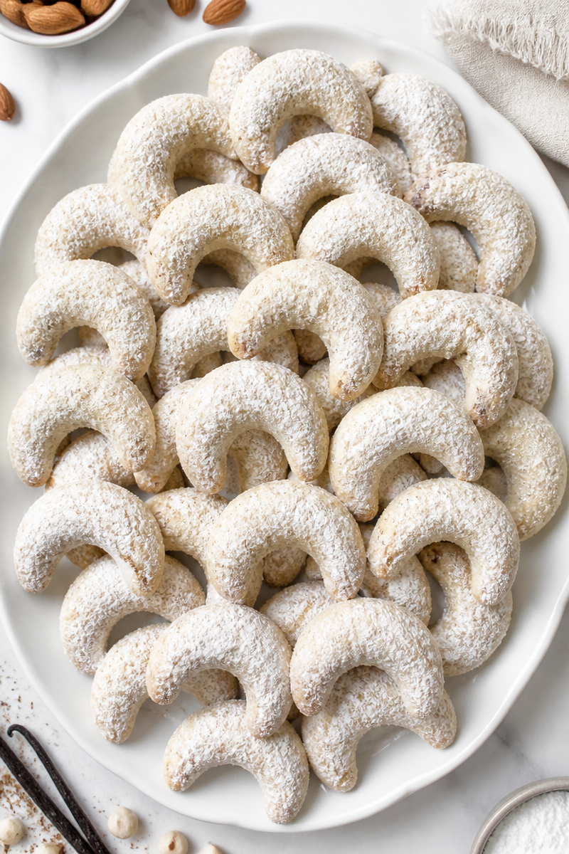 Classic Austrian Vanillekipferl Christmas Cookie