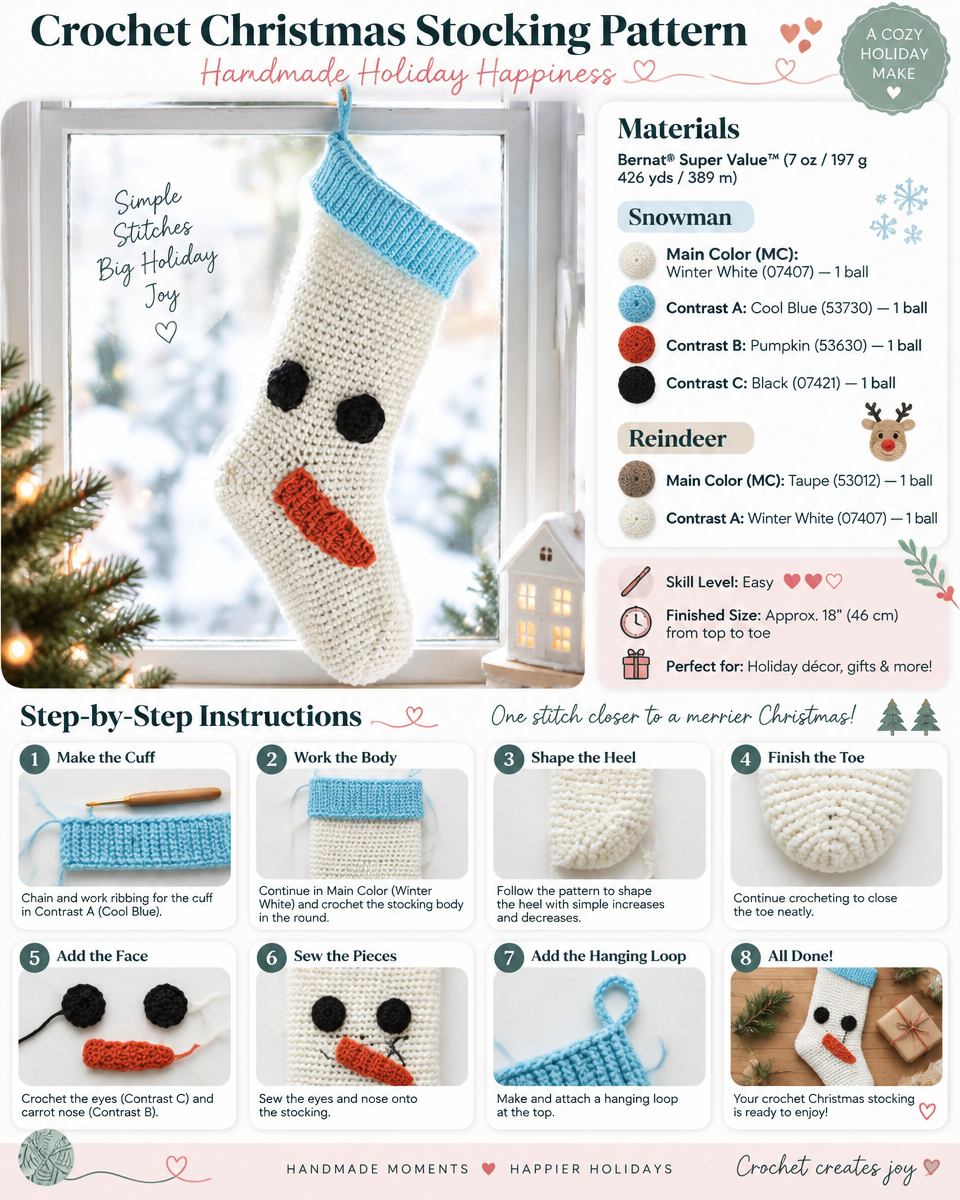 Cozy Christmas Crochet Stocking Pattern