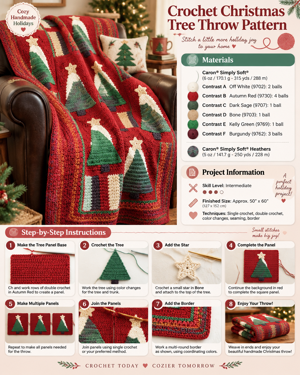 Cozy Crochet Christmas Tree Throw Pattern