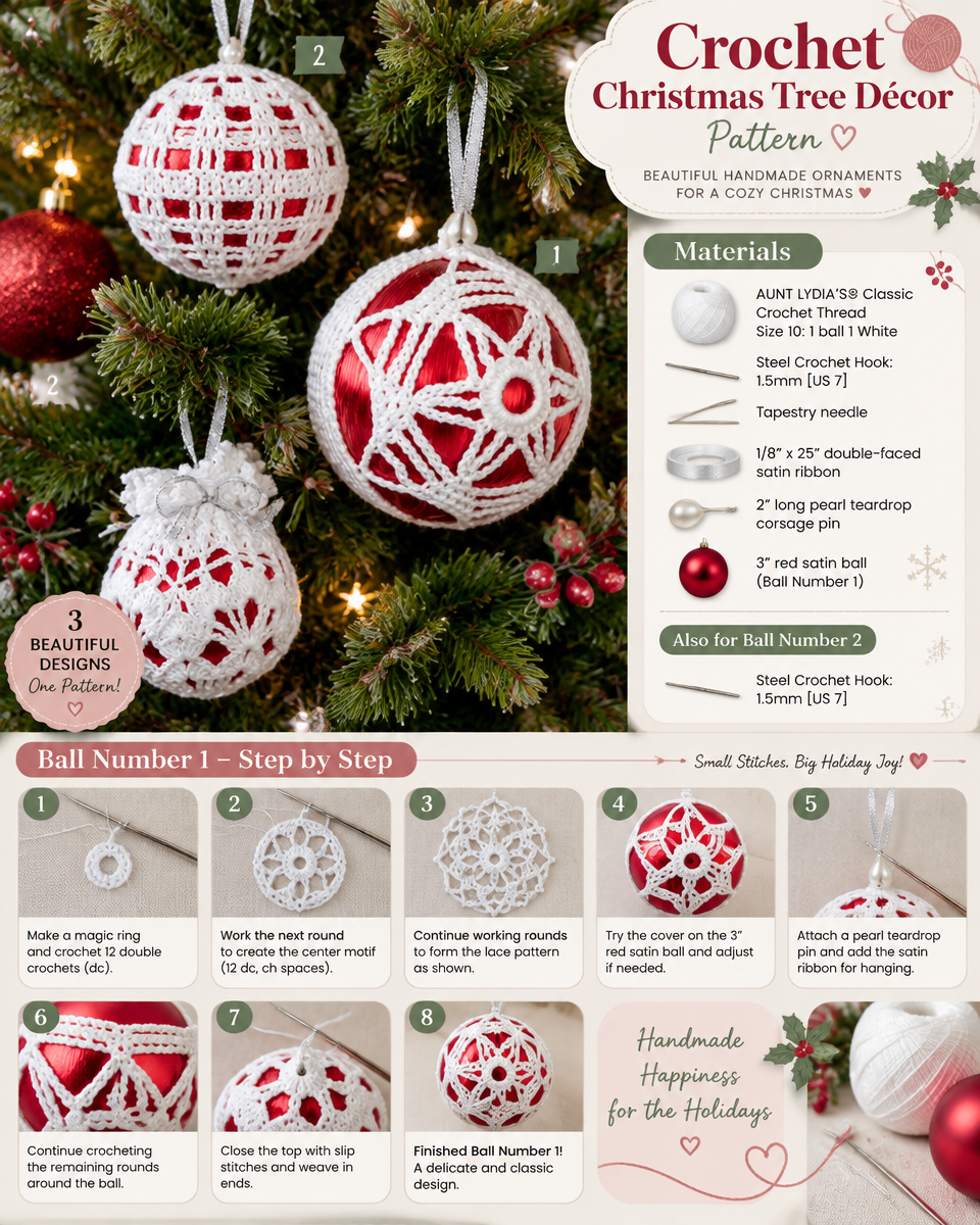 Crochet Christmas Tree Ornaments Pattern