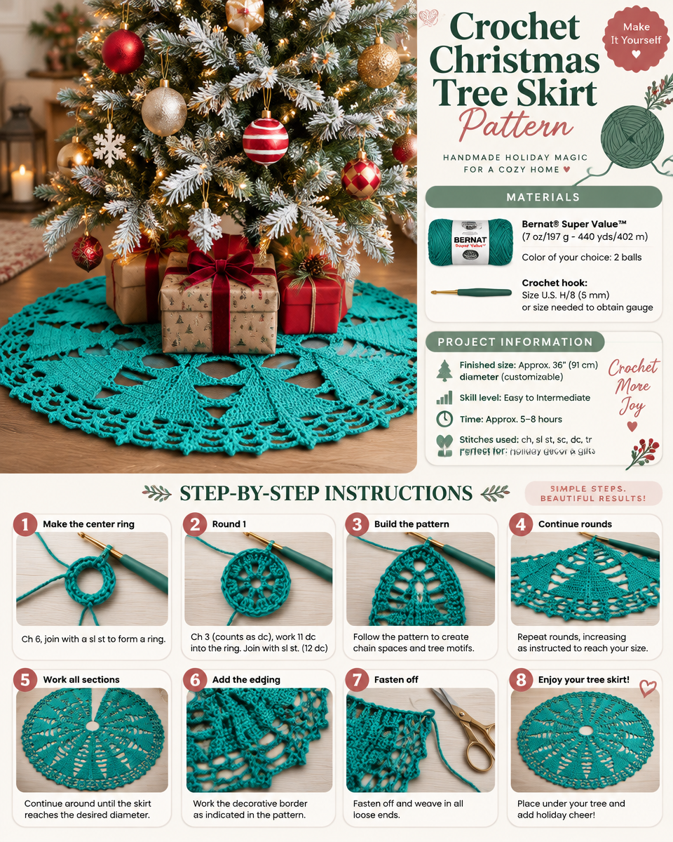 Christmas Tree Skirt Crochet Pattern