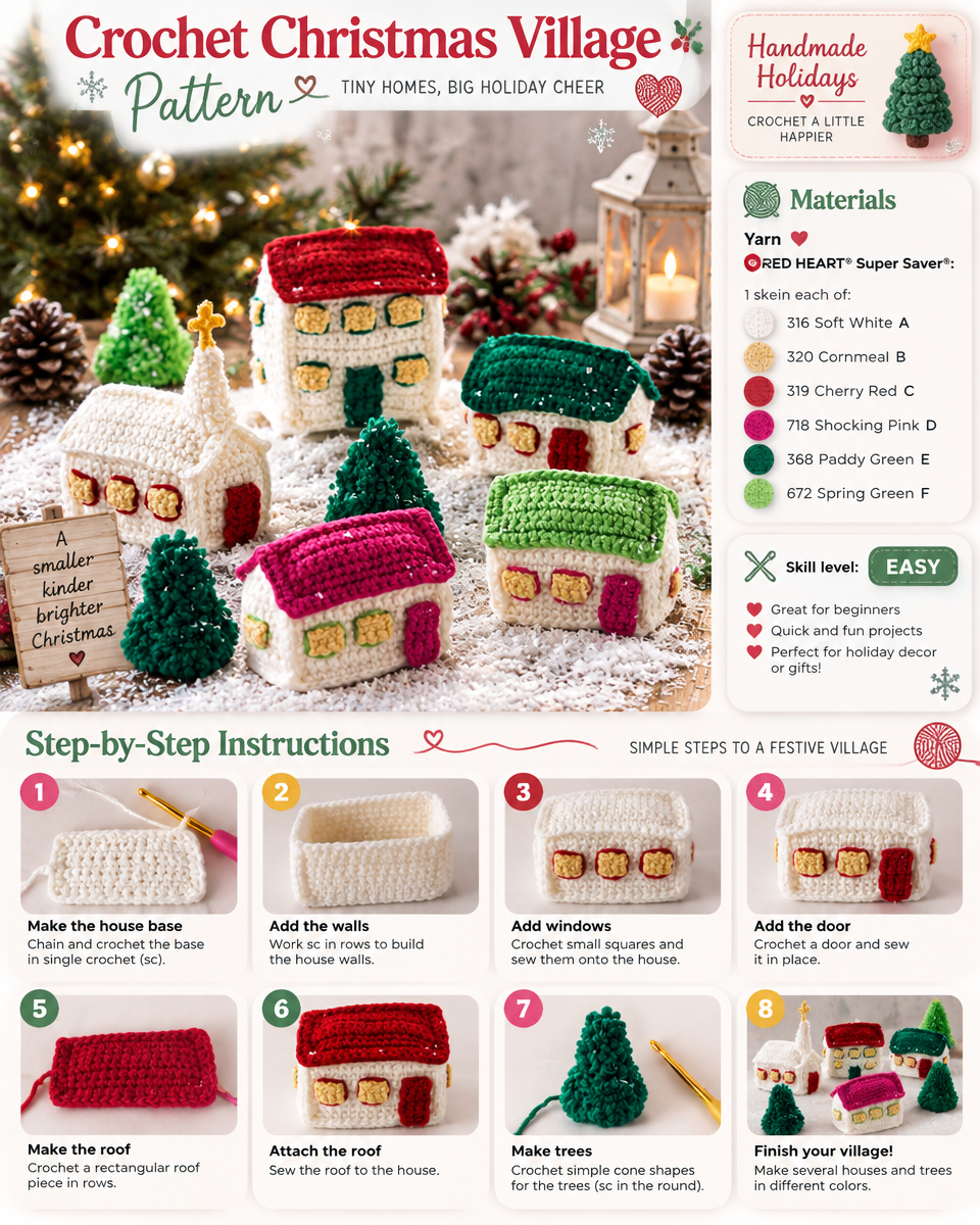 Crochet Patterns for a Christmas Village