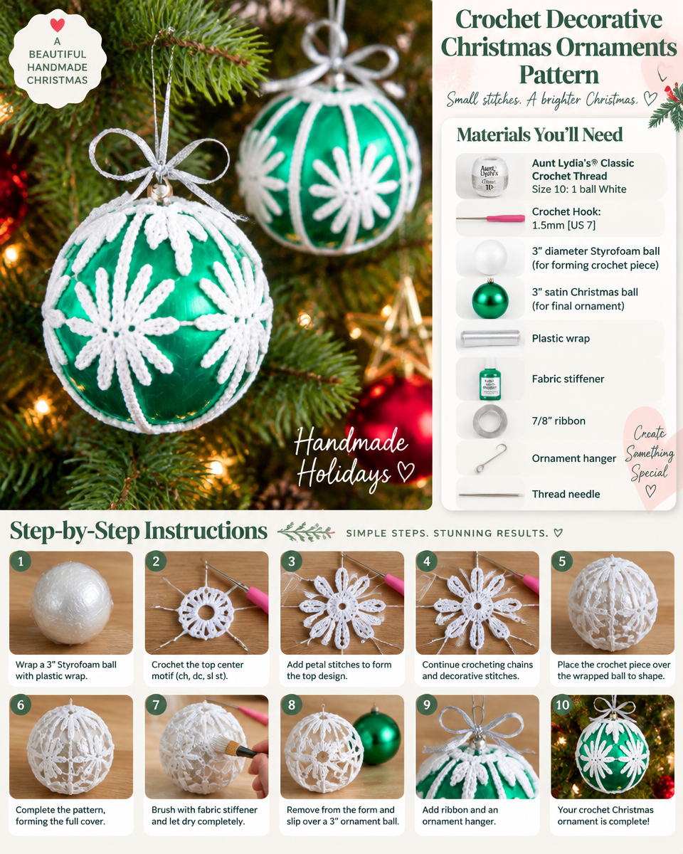 Delightful Crochet Christmas Ornaments Pattern