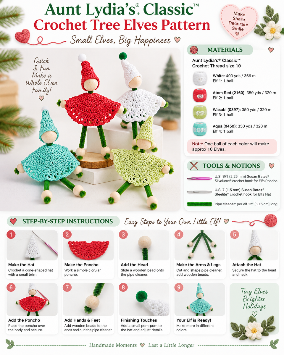 Aunt Lydia's Tree Elves Crochet Pattern