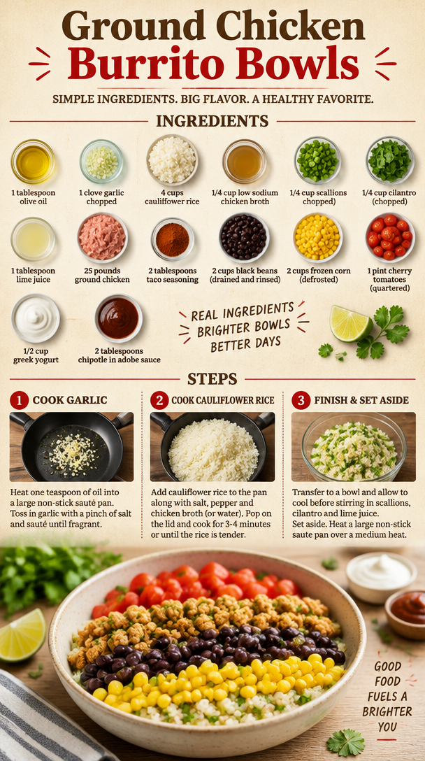 Ground Chicken Burrito Bowls