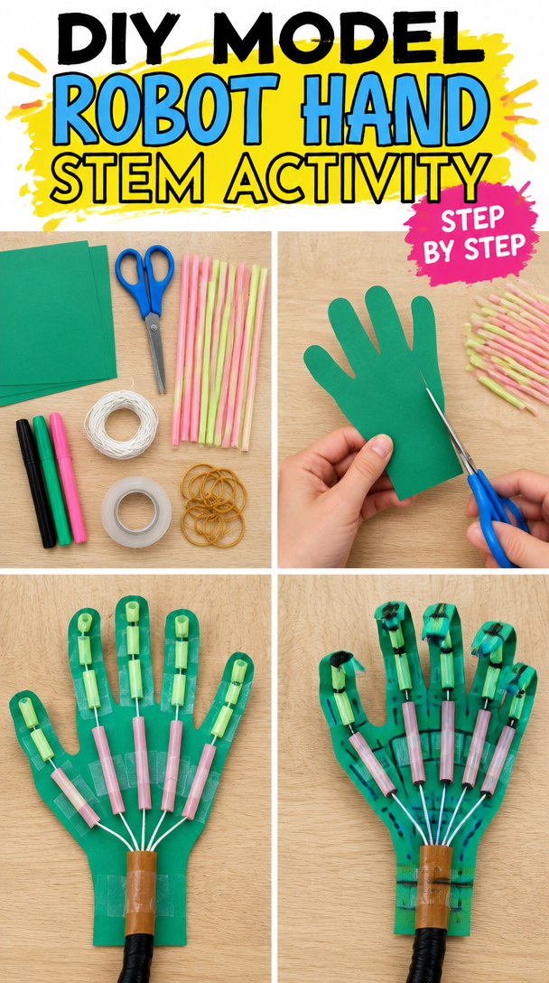 DIY Model Robot Hand STEM Activity