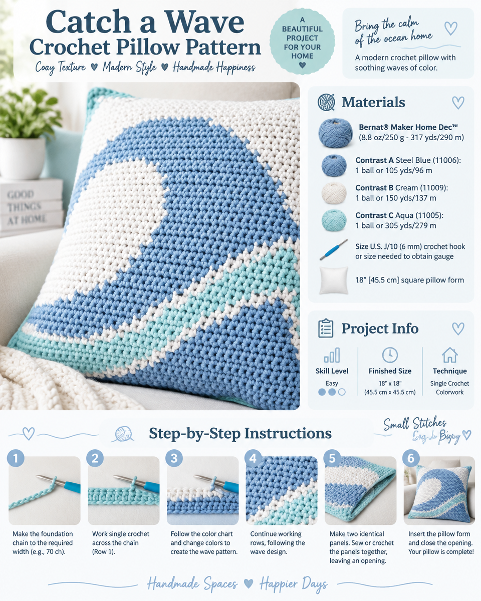 Catch a Wave Crochet Pillow Pattern