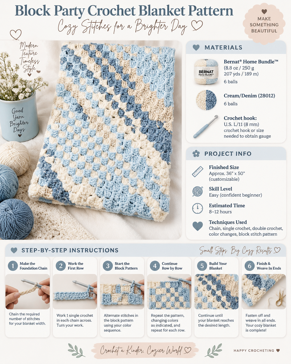 Block Party Crochet Blanket Pattern