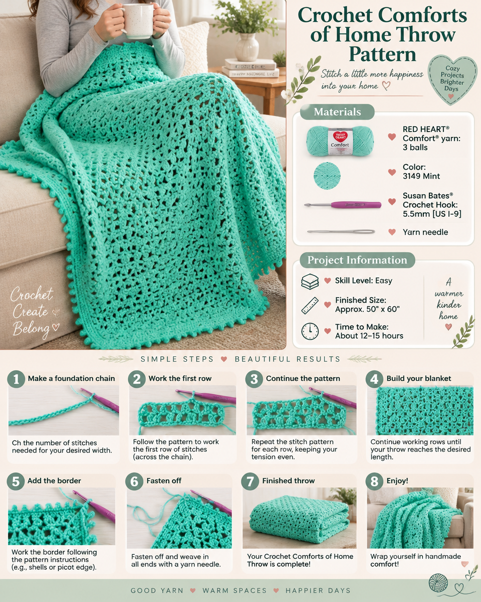 Crochet Comforts of Home Throw Pattern