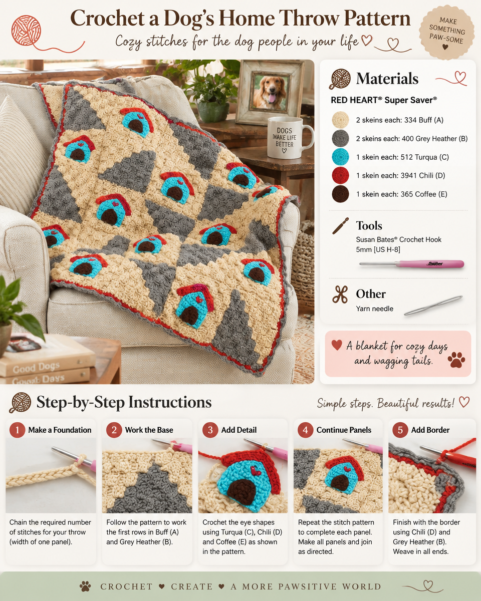 Cozy Canine Home Throw Crochet Pattern