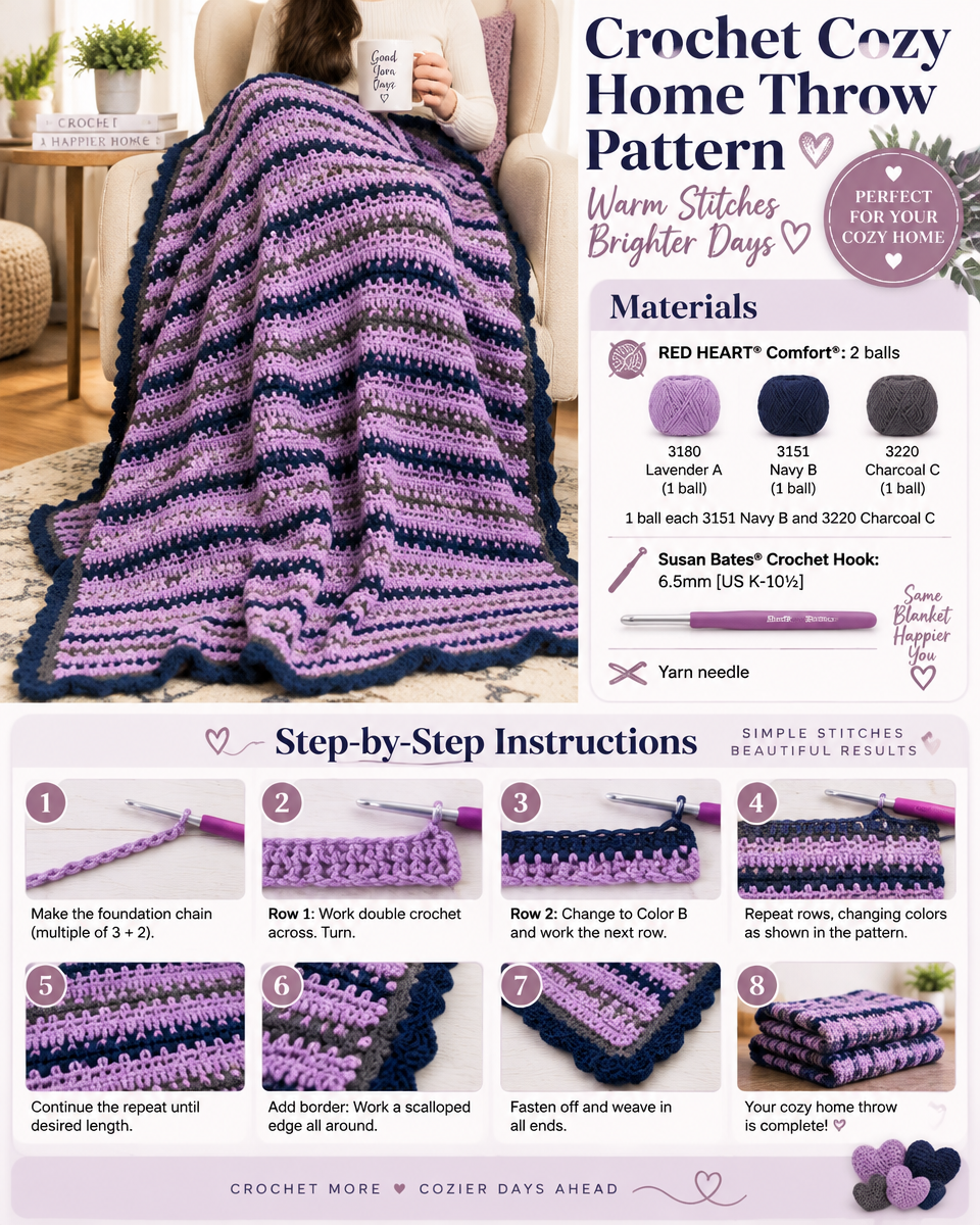 Warm and Welcoming Crochet Throw Pattern for Home